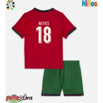 Camiseta Portugal Ruben Neves #18 Primera Equipación para niños Eurocopa 2024 manga corta (+ pantalones cortos)